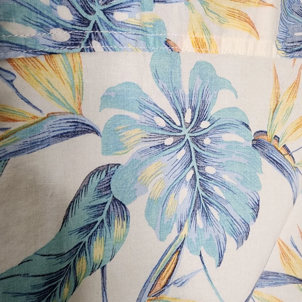 American Eagle Tropical Blue Floral Men's Shirt‎ XXL